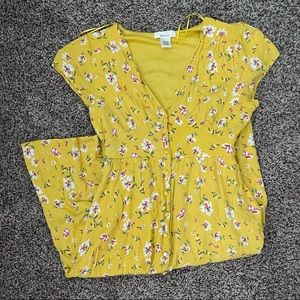 Yellow Mid-thigh length dress SZ L